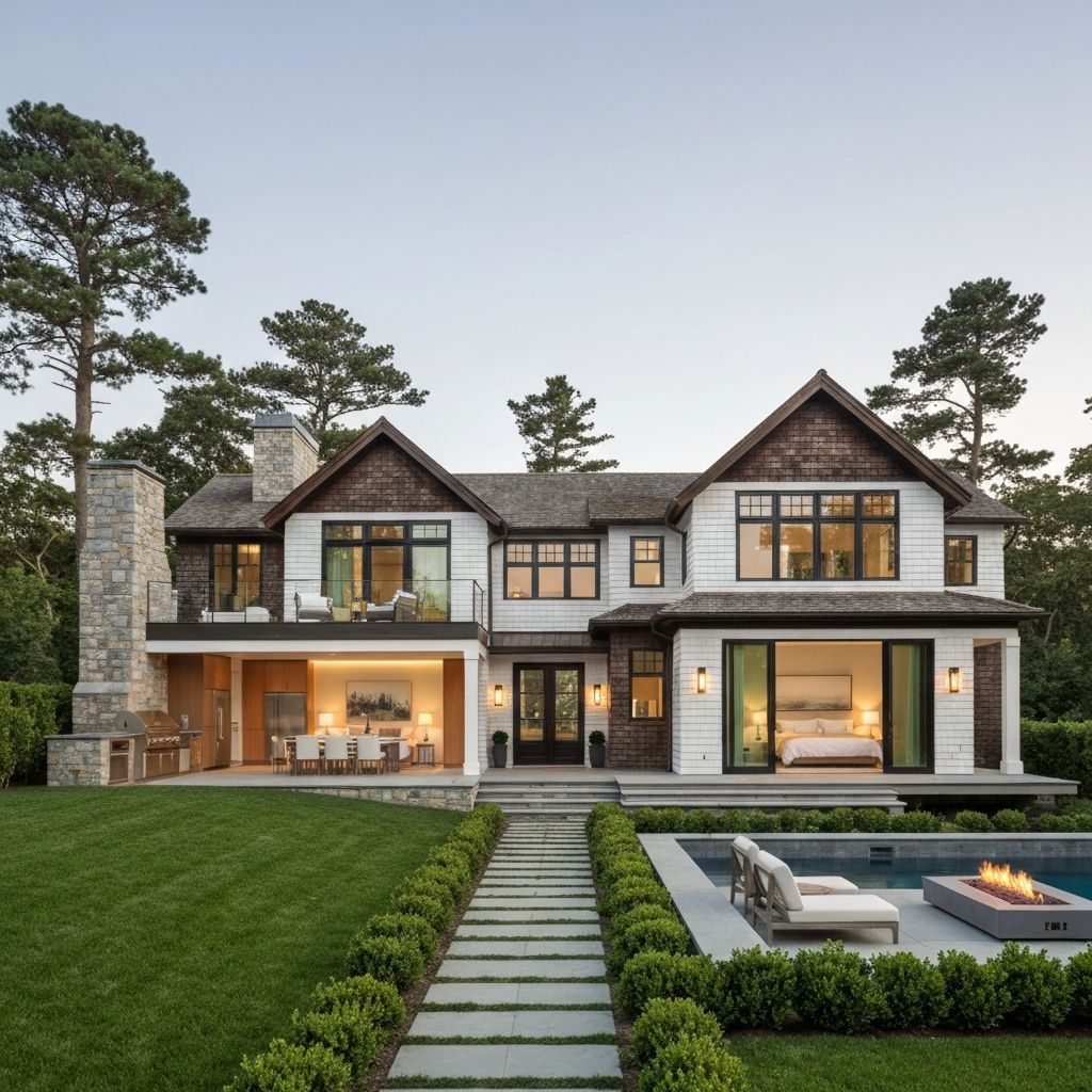 Modern Hamptons villa blending contemporary and traditional